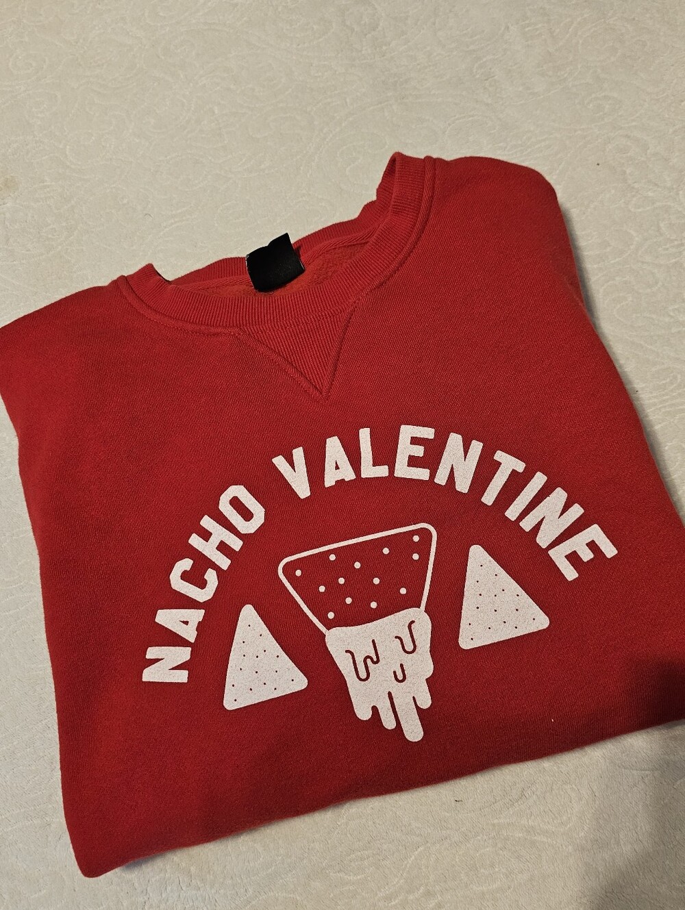 Top of the World Women's Large Red Nacho Valentine Graphic Crewneck Sweatshirt